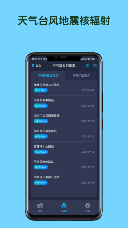 天氣臺風地震核輻射查詢