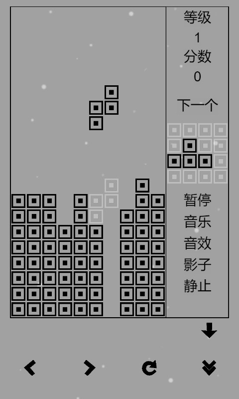 经典俄罗斯方块黑白版截图2