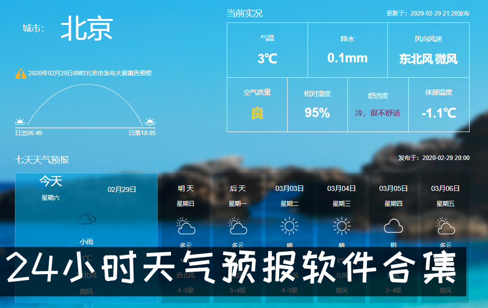24小時天氣預報軟件合集